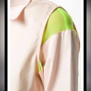 Opening Ceremony 2-Piece Layered Shirt & Mesh Top Set Pink Neon Size 10